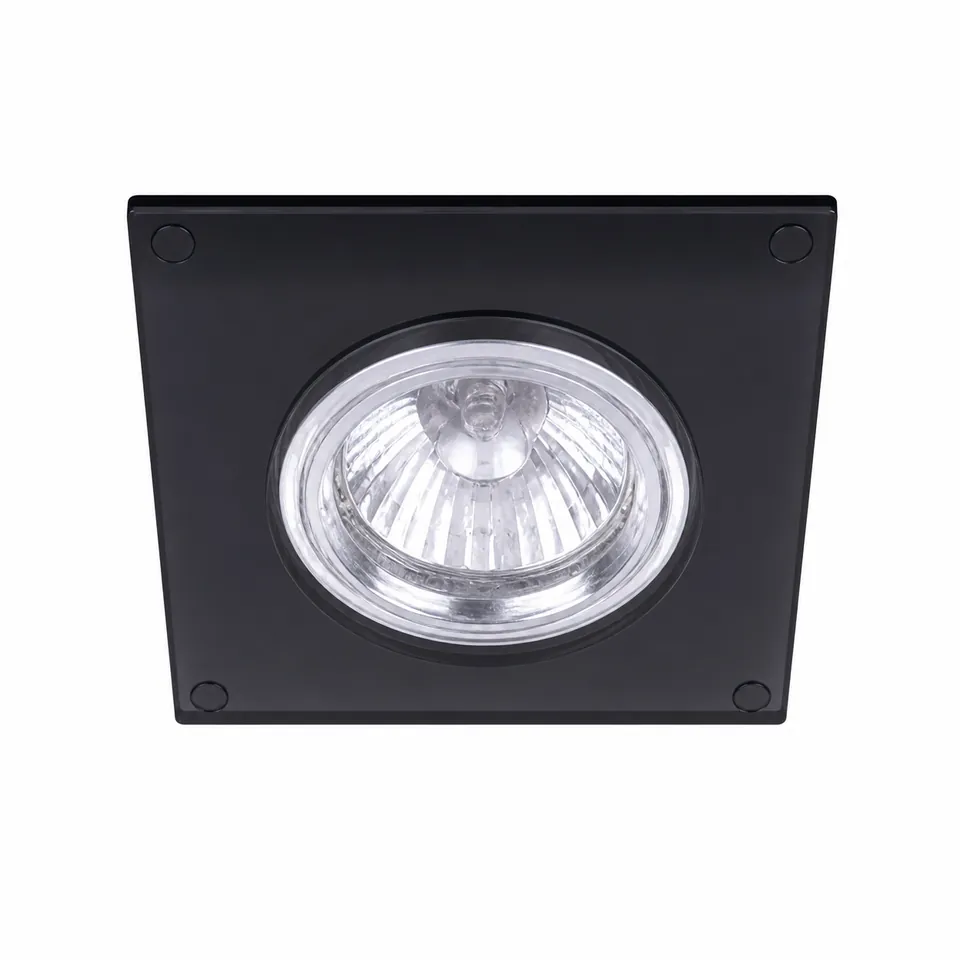 Spot Vidrio Negro P/Empot.Cuad Gu10 11X11X2.6Cm 20 144395/1435