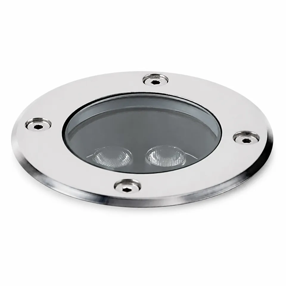 SPOT DE PISO LED 5W 30K 275LM IP67 D80X74MM 100-265V/50-60HZ - código 147180
