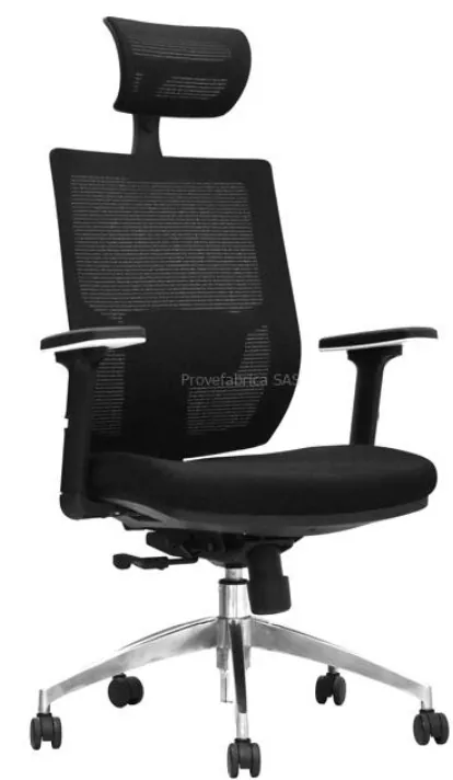 Sillas De Oficina Lims - Presidente / Gerente - Con cabecero / Brazos 3D / Base Cromo
