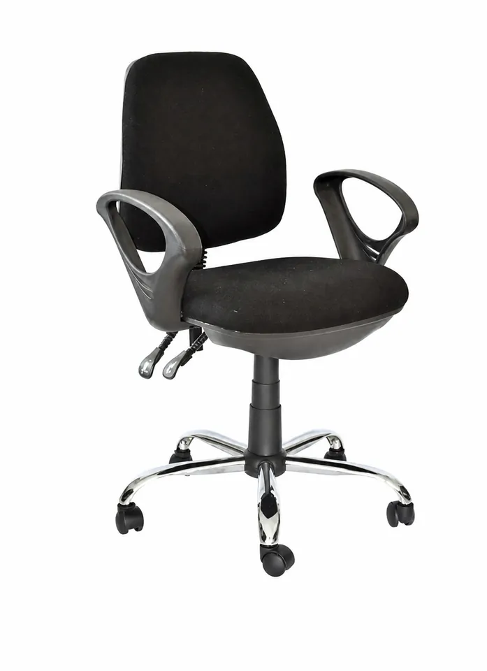 Sillas Eco Lee - Operativas - Tapizada / Semireclinable / Brazos Fijos / Base Crom