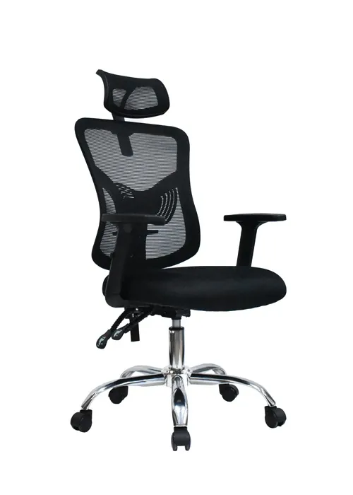 Sillas De Oficina Fone Ultra - Presidente - Con cabecero / Brazos regulables / Base Cromo / Color Gris