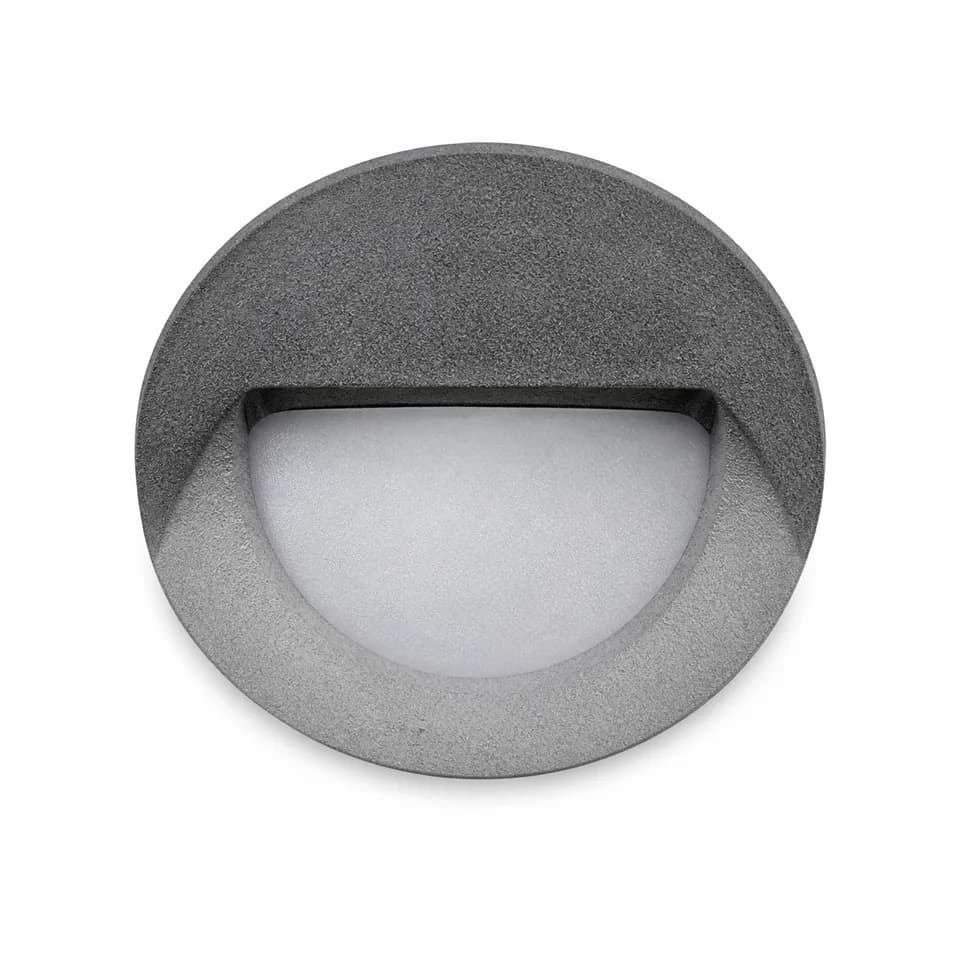 Luz Guia Redondo Gris Rugosa Con LED 14 / 3000K 24